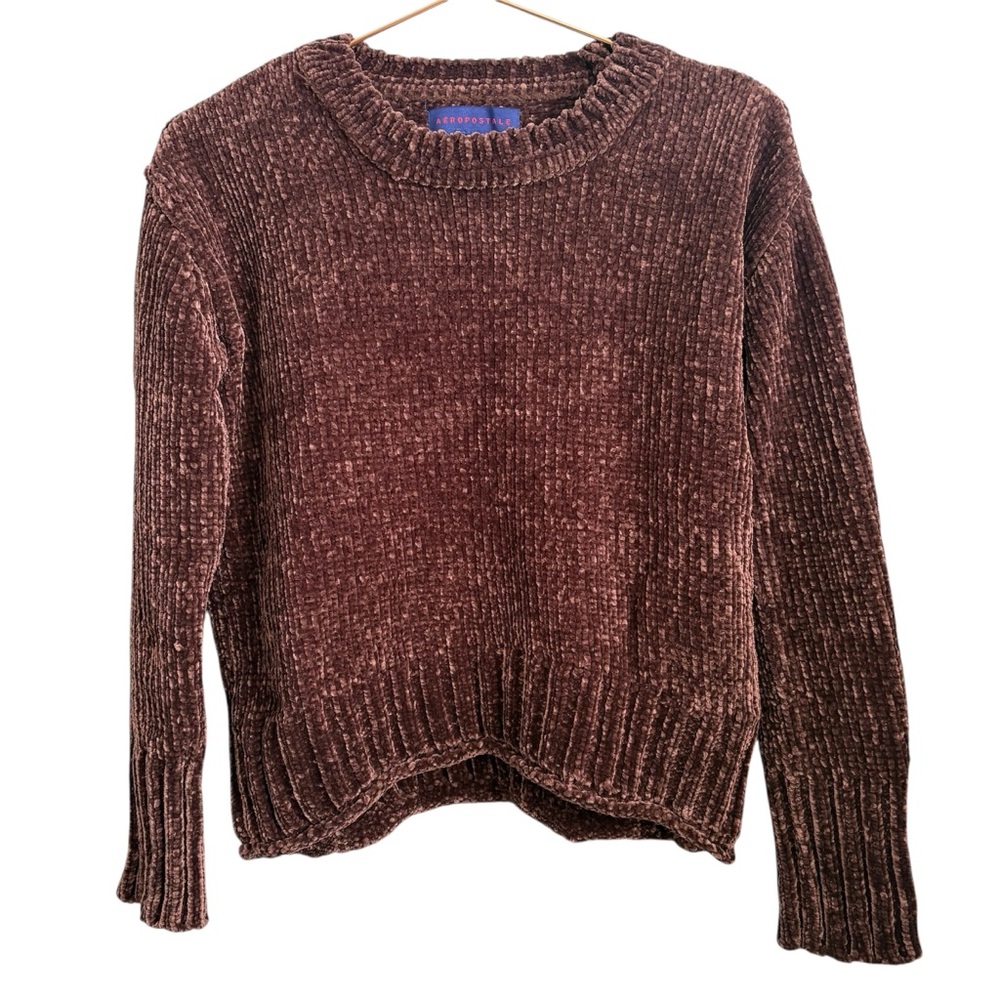 5for20 Aeropostale Olive Green/Brown Chenille Sweater